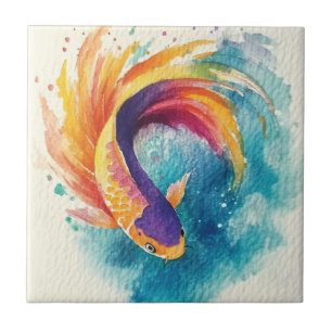 Colourful Koi Fish Tile