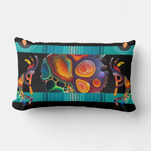 Colourful Kokopelli Energy Southwestern  Lumbar Pillow