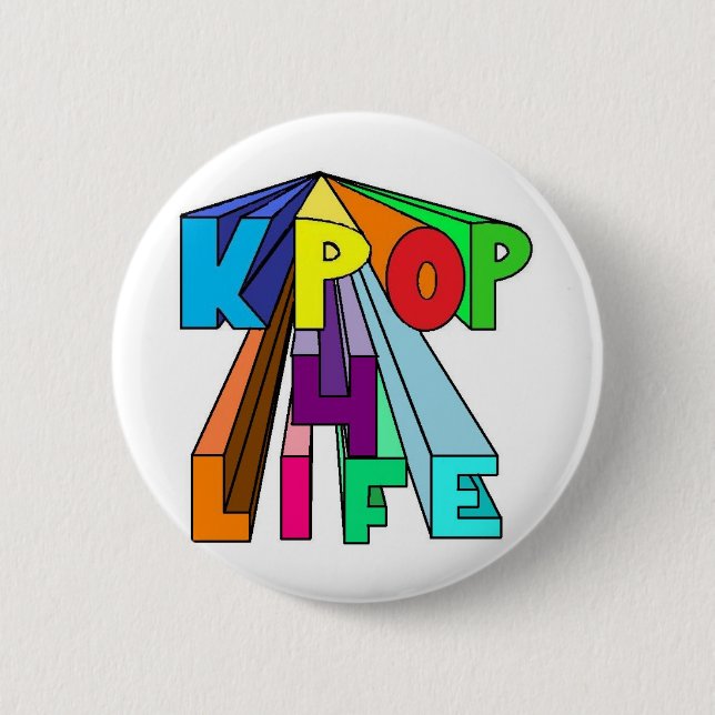 Colourful KPOP 4 LIFE 2 Inch Round Button (Front)