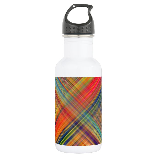 Colourful Kriss Kross Pattern Plaid 532 Ml Water Bottle (Front)