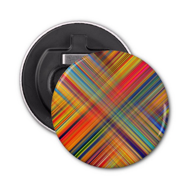 Colourful Kriss Kross Pattern Plaid Bottle Opener (Front)