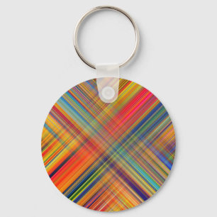 Colourful Kriss Kross Pattern Plaid Keychain