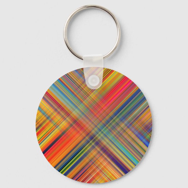 Colourful Kriss Kross Pattern Plaid Keychain (Front)