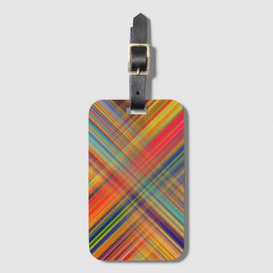 Colourful Kriss Kross Pattern Plaid Luggage Tag