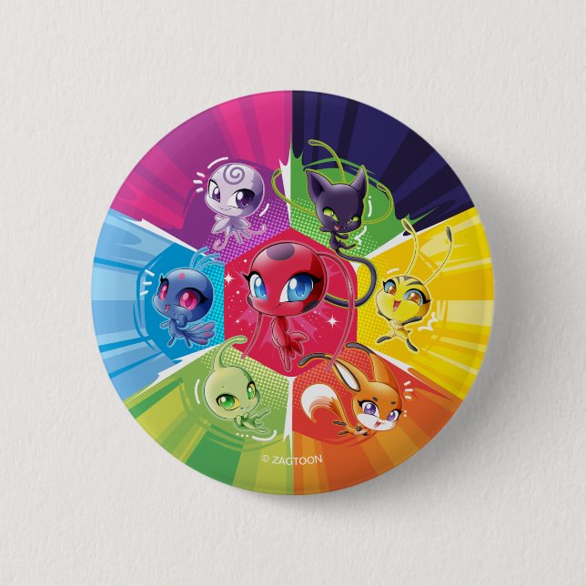 Colourful Kwamis 2 Inch Round Button (Front)