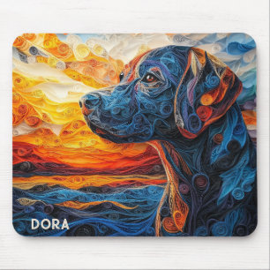 Colourful Labrador Retriever Dog Portrait Mouse Pad