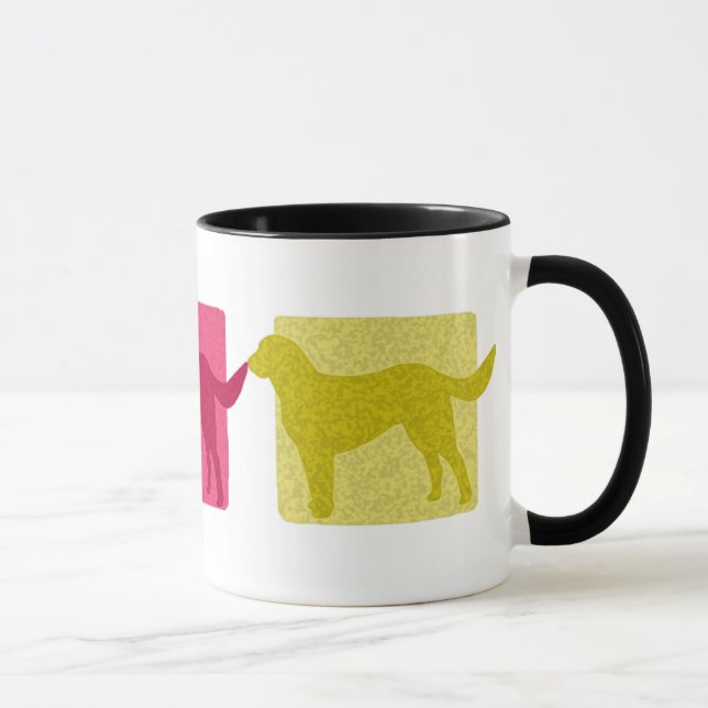 Colourful Labrador Retriever Silhouettes Mug (Right)