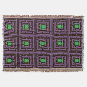 Colourful Labyrinth Pattern on Custom Colour Throw Blanket