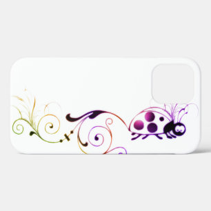 colourful ladybug with fun tail iPhone 12 case
