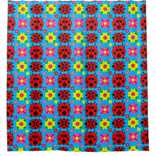 Colourful Ladybugs and Flowers
