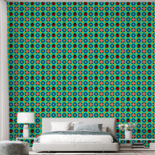 Colourful Ladybugs and Flowers Wallpaper