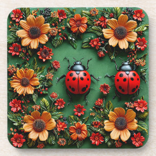 Colourful ladybugs Gift for Home & Kitchen Styling Coaster