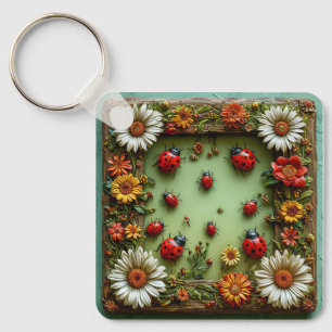 Colourful ladybugs keychain