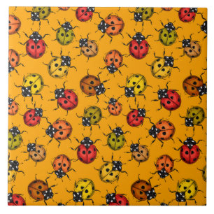 Colourful ladybugs tile