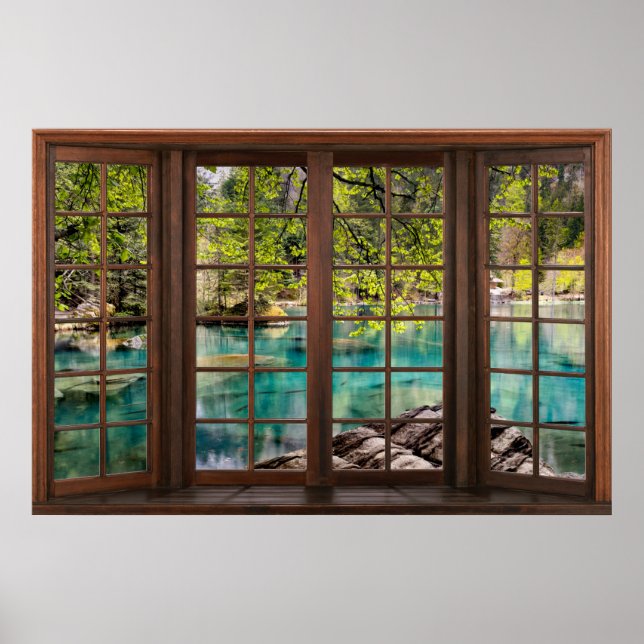 Colourful Lagoon Faux Window Illusion  Poster (Front)