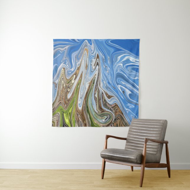 Colourful Landscape Abstract Art | Best fine art Tapestry (In Situ)