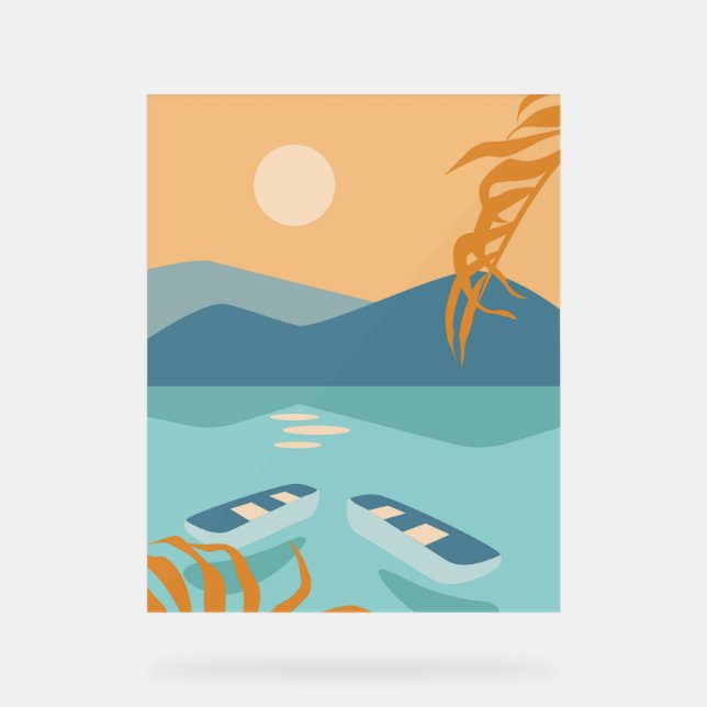 Colourful landscape acrylic sign (Front)