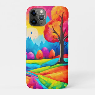 Colourful Landscape in Dreamlike Art Style iPhone 11 Pro Case