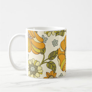 Colourful Large Scale Hand-Drawn Floral vintage Se Coffee Mug
