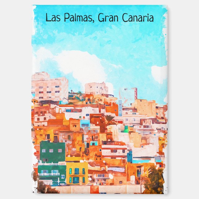 Colourful Las Palmas Gran Canaria Architecture Magnet (Front)