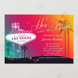 Colourful Las Vegas Bridal Shower Invitation