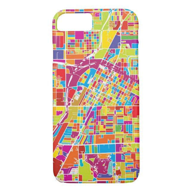 Colourful Las Vegas, Nevada Map Case-Mate iPhone Case (Back)