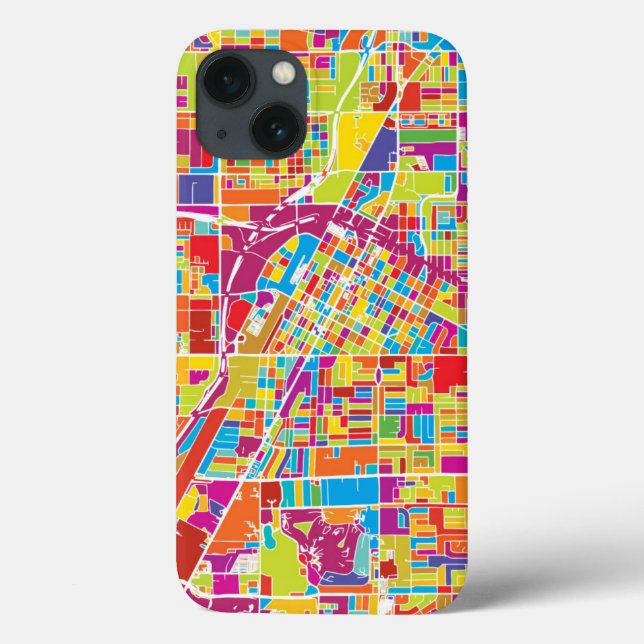 Colourful Las Vegas, Nevada Map Case-Mate iPhone Case (Back)