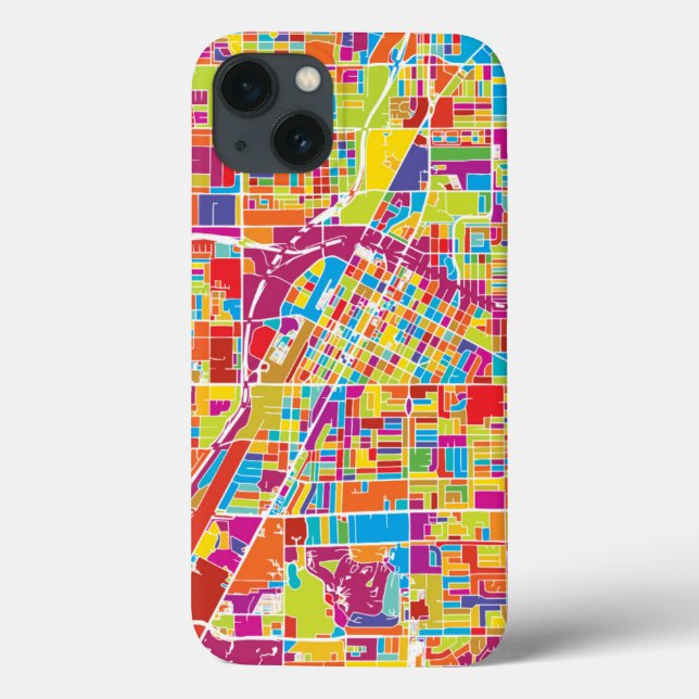 Colourful Las Vegas, Nevada Map Case-Mate iPhone Case (Back)