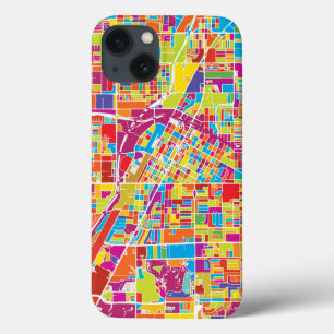 Colourful Las Vegas, Nevada Map iPhone 13 Case