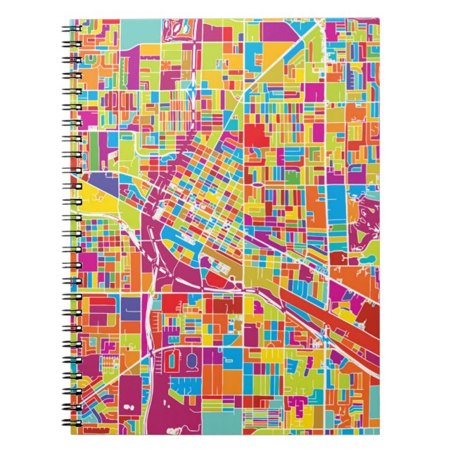 Colourful Las Vegas, Nevada Map Notebook (Front)