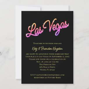 Colourful Las Vegas Sparkles Post Wedding Invitation
