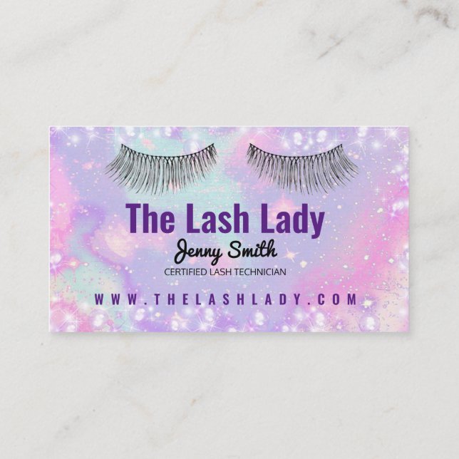 Colourful Lash Tech Business Card (Back)