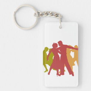 Colourful Latin Dancers Keychain