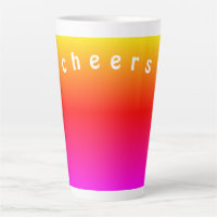 Colourful Latte Mug Rainbow Colours - Cheers