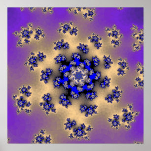 Colourful Lavender and Blue Fractal Poster