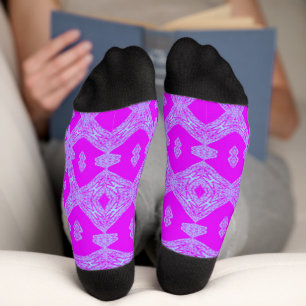 Colourful Lavender Crew Socks   One Owl Artist