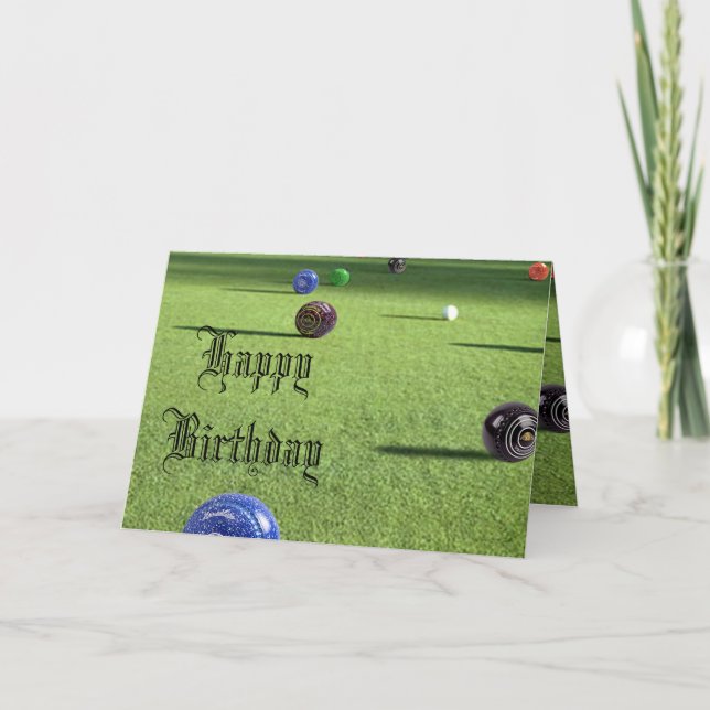 Colourful Lawn Bowls Happy Birthday, Card (Front)