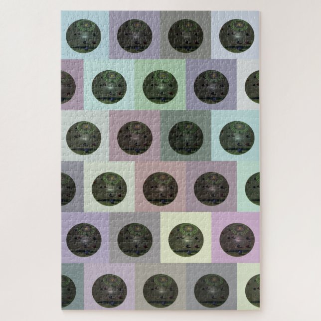 Colourful Lawn Bowls Pattern, Jigsaw Puzzle (Vertical)