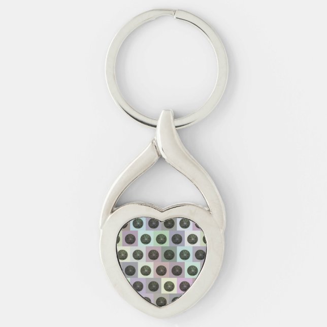 Colourful Lawn Bowls Pattern, Keychain (Front)