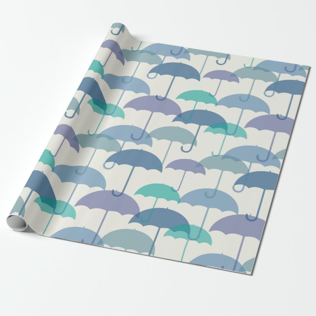 Colourful Layered Umbrella Wrapping Paper (Unrolled)