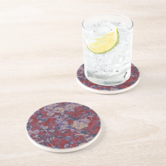 Colourful leaf and flower camouflage pattern coaster