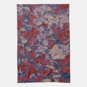 Colourful leaf and flower camouflage pattern kitchen towel