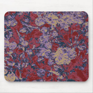 Colourful leaf and flower camouflage pattern mouse pad