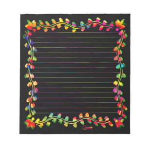 Colourful Leaf Border - 5.5" x 6" Notepad