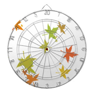 Colourful leaf design dartboard