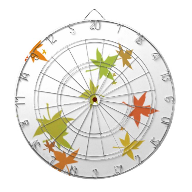 Colourful leaf design dartboard (Front)