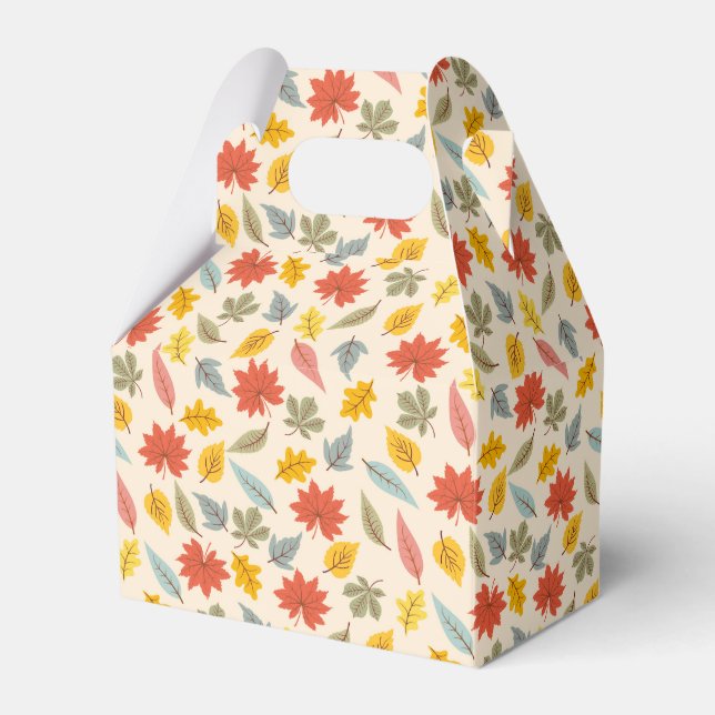 Colourful Leaf Fall Pattern Favor Box (Front Side)