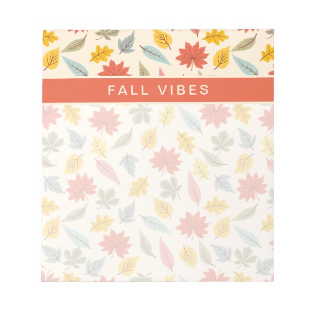 Colourful Leaf Fall Pattern Notepad (Front)