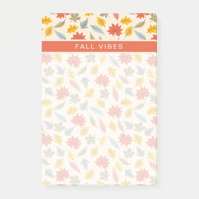 Colourful Leaf Fall Pattern Post-it Notes (Front)
