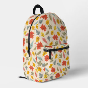 Colourful Leaf Fall Pattern Printed Backpack